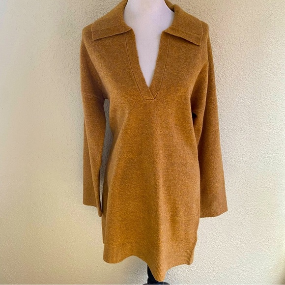 Abercrombie & Fitch Sweater Dress Long Sleeve Tight Knit Collared Short: L - Picture 1 of 10